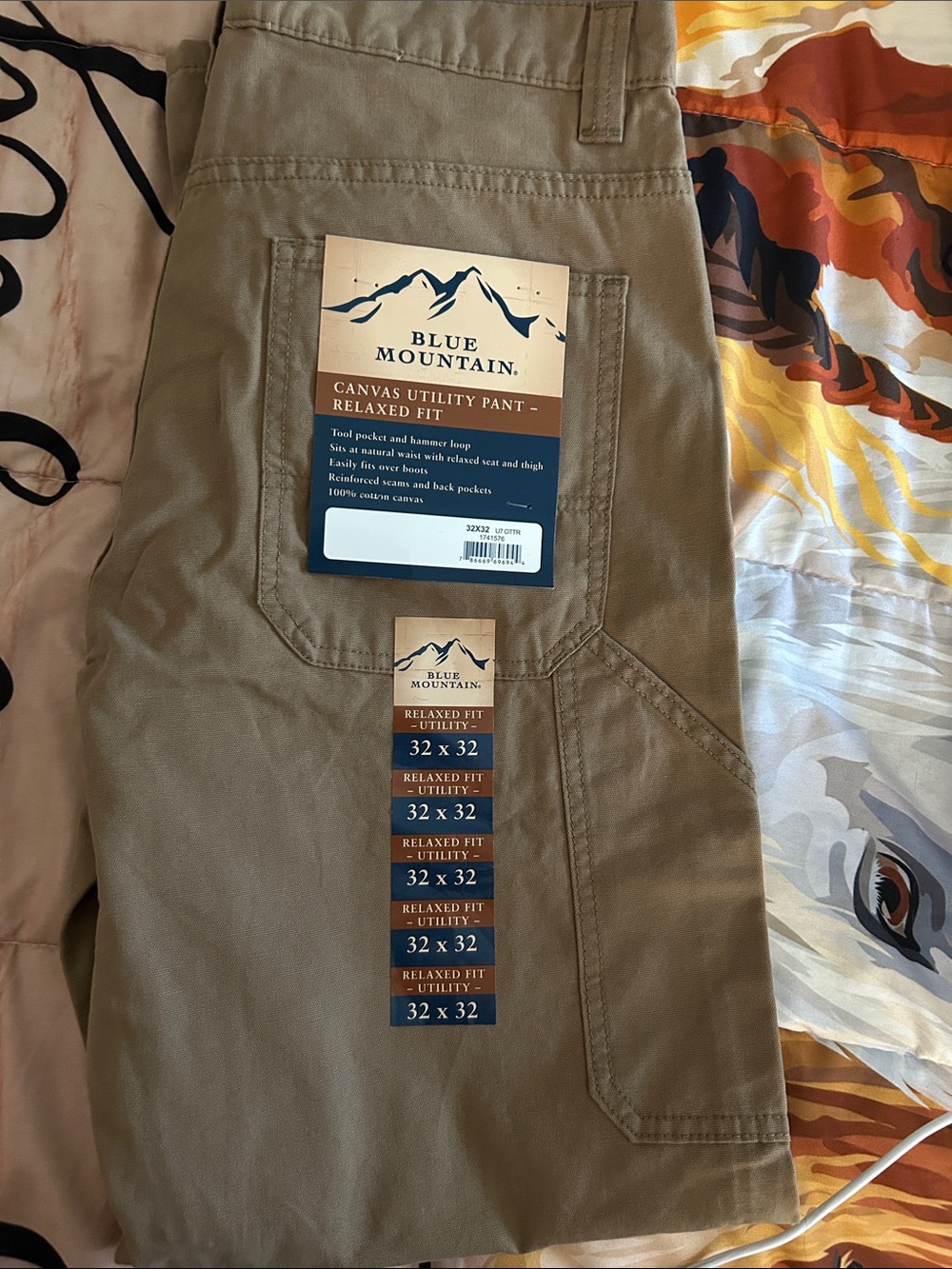 Blue Mountain Men's Cargo Pants - Tan Relaxed Fit